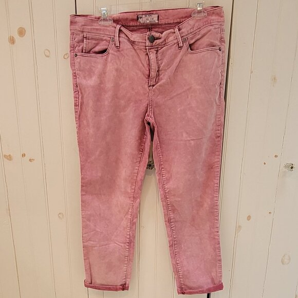 Free People low-rise Rose Pink Corduroy Jeans - Picture 2 of 7